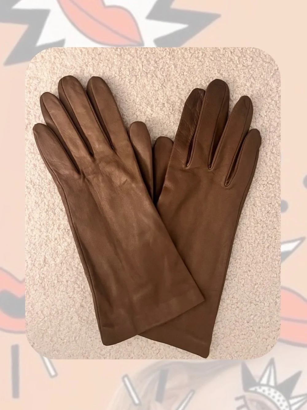 Lord & Taylor Vintage Brown Genuine Leather Gloves Silk Lining